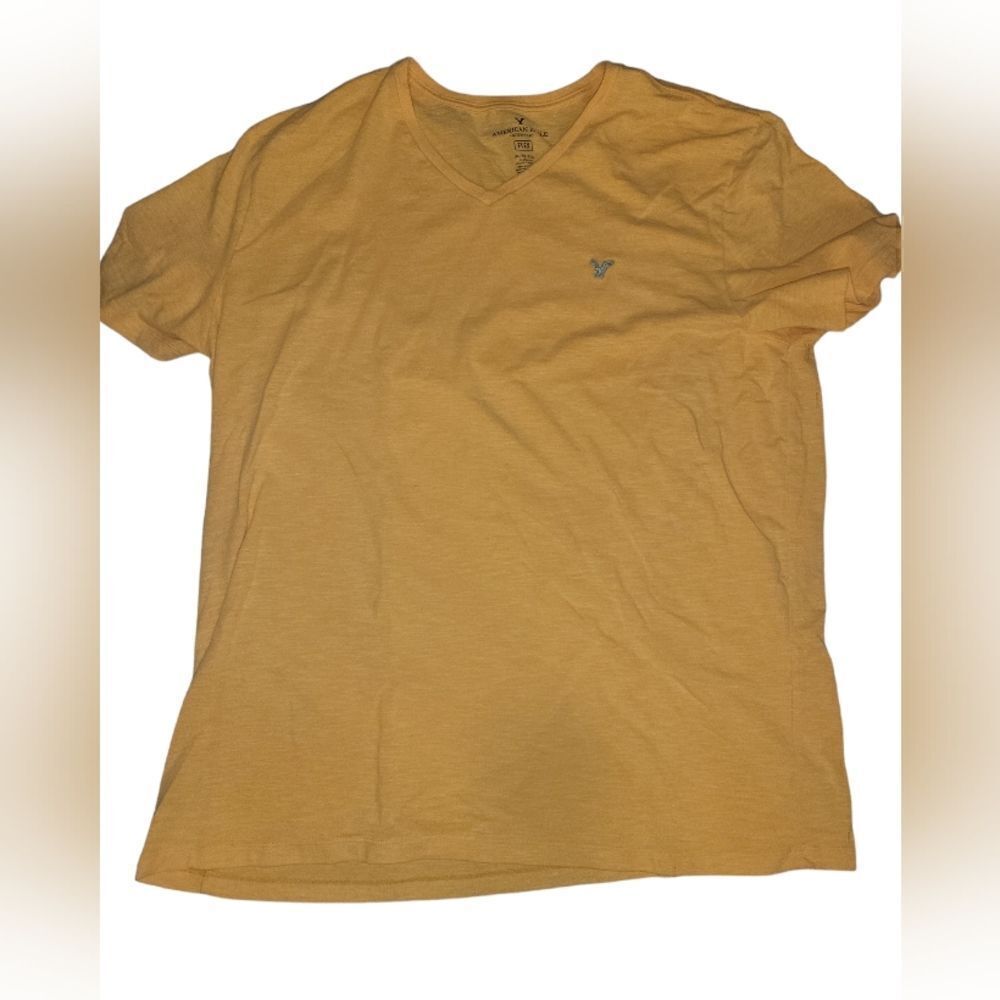 American Eagle Short Sleeve Orange V-Neck